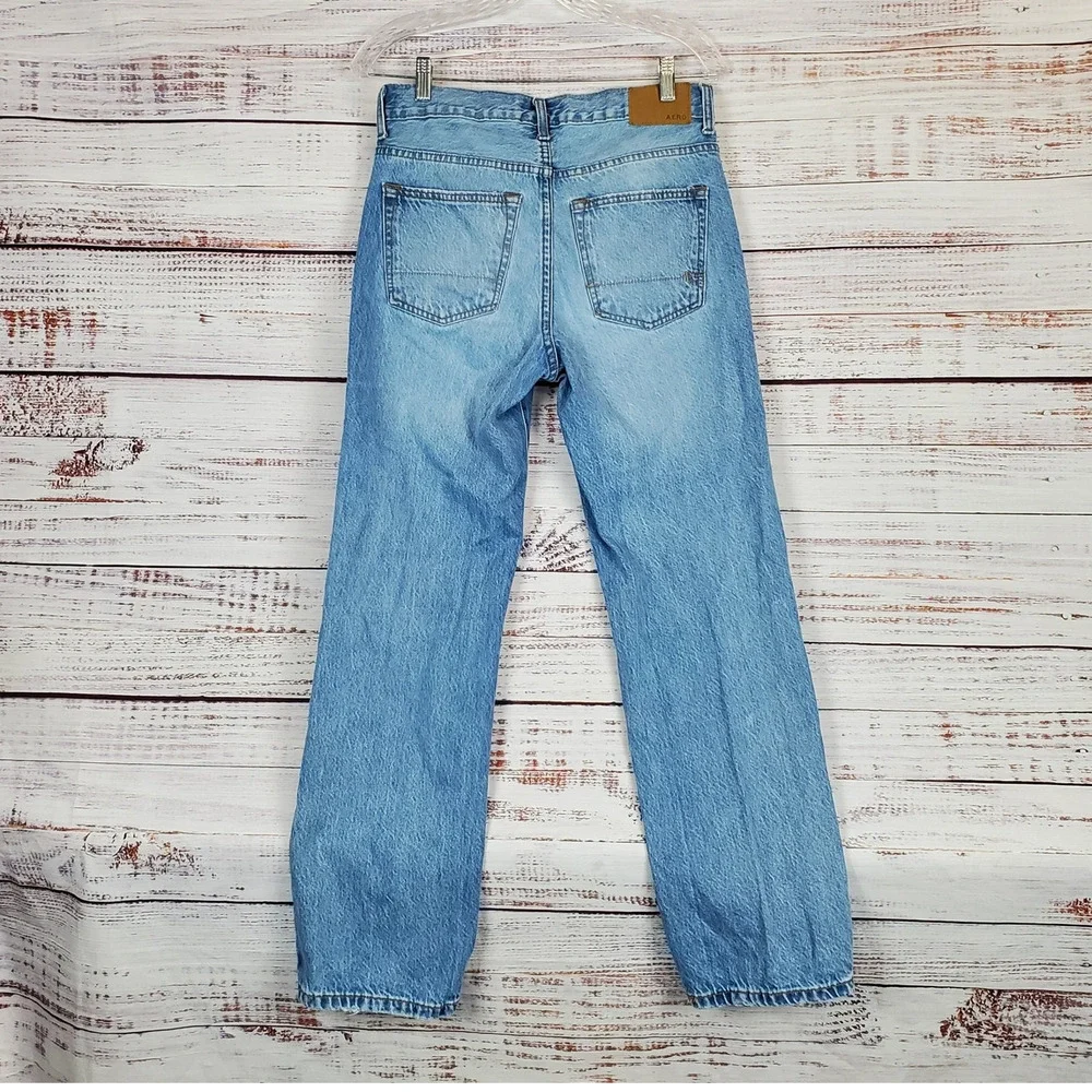Aeropostale Retro Straight Relaxed Jeans 29/30 Recycled Cotton High Rise Whisker